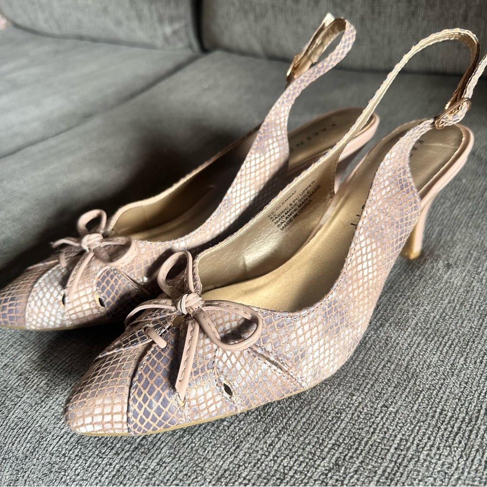 Karen Scott Glennaf faux Snakeskin Slingback Heels